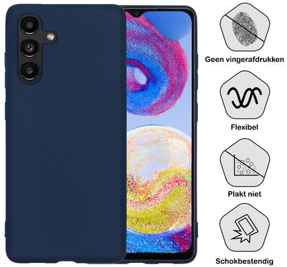 Forterra Samsung A04s Hoesje Siliconen Backcover Lichtgewicht - Donkerblauw