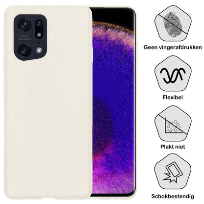 Forterra OPPO Find X5 Hoesje Siliconen Backcover Lichtgewicht - Wit