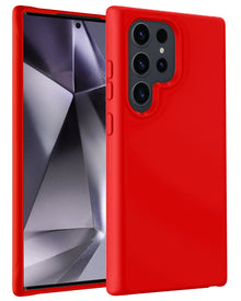Forterra Samsung S24 Ultra Hoesje Siliconen Backcover Lichtgewicht - Rood