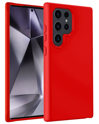 Forterra Samsung S24 Ultra Hoesje Siliconen Backcover Lichtgewicht - Rood