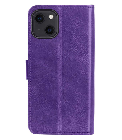 Forterra iPhone 13 Hoesje Bookcase Cover met Kaarthouder - Paars