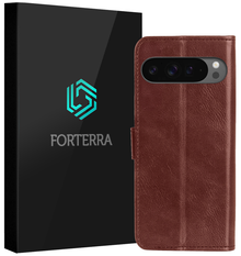 Forterra Google Pixel 9 Pro XL Hoesje Bookcase Cover met Kaarthouder - Bruin