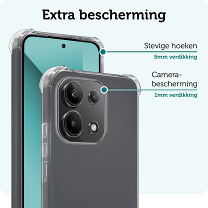 Forterra Xiaomi Redmi Note 13 4G Hoesje Shockproof Backcover Siliconen - Transparant