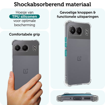 Forterra OnePlus Nord 4 Hoesje Shockproof Backcover Siliconen - Transparant