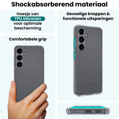 Forterra Samsung S25 Hoesje Siliconen Backcover Lichtgewicht - Transparant