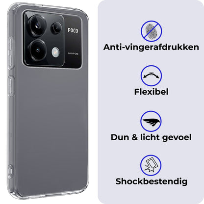 Forterra Xiaomi Poco X6 Hoesje Siliconen Backcover Lichtgewicht - Transparant