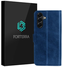 Forterra Samsung A26 Hoesje Bookcase Cover met Kaarthouder - Donkerblauw