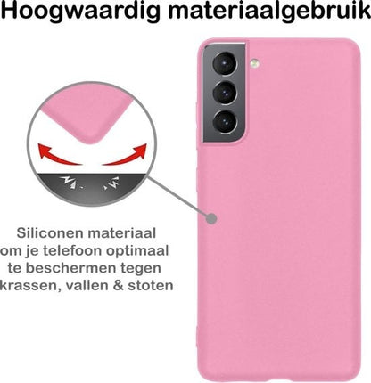 Forterra Samsung S21 Plus Hoesje Siliconen Backcover Lichtgewicht - Lichtroze