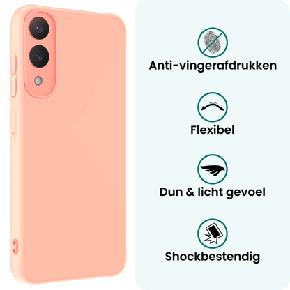 Forterra Samsung S25 Edge Hoesje Siliconen Backcover Lichtgewicht - Lichtroze
