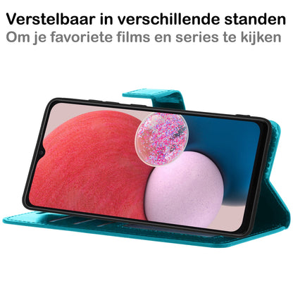 Forterra Samsung A13 5G Hoesje Bookcase Cover met Kaarthouder - Turquoise