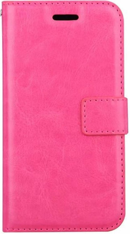 Forterra iPhone X Hoesje Bookcase Cover met Kaarthouder - Donkerroze