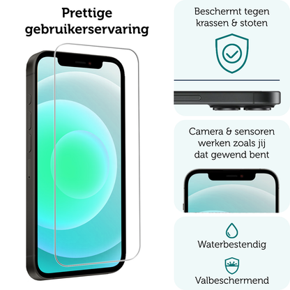 Forterra iPhone 12 Mini Screenprotector Gehard Glas met Installatieframe