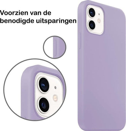 Forterra iPhone 12 Mini Hoesje Siliconen Backcover Lichtgewicht - Lila