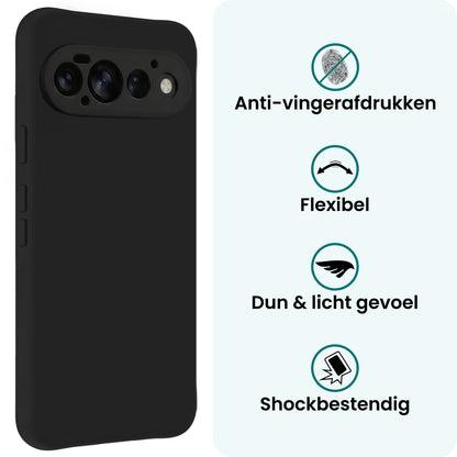 Forterra Google Pixel 11 Pro Hoesje Siliconen Backcover Lichtgewicht - Zwart