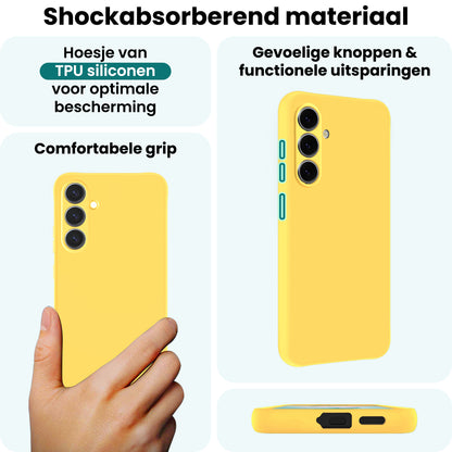Forterra Samsung S26 Plus Hoesje Siliconen Backcover Lichtgewicht - Geel