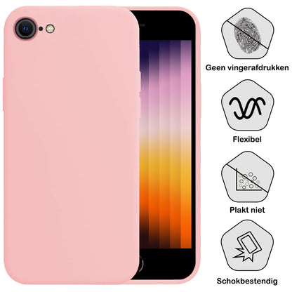 Forterra iPhone SE 2022 Hoesje Siliconen Backcover Lichtgewicht - Lichtroze