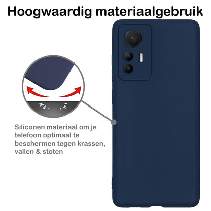Forterra Xiaomi 12 Lite Hoesje Siliconen Backcover Lichtgewicht - Donkerblauw