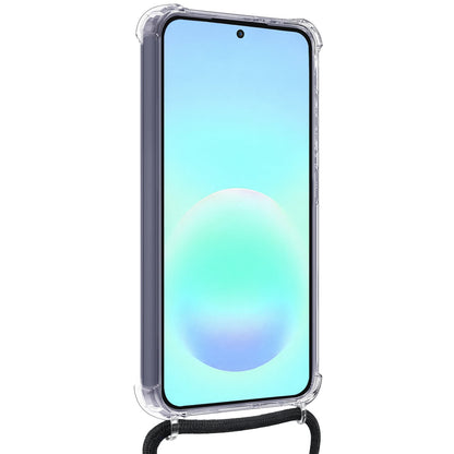 Forterra Samsung A57 Hoesje Kaarthouder met Koord Backcover Shockproof - Transparant