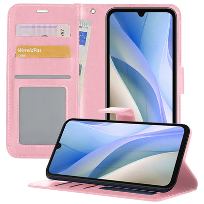 Forterra Samsung A15 Hoesje Bookcase Cover met Kaarthouder - Lichtroze