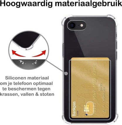 Forterra iPhone 7 Hoesje Kaarthouder Backcover Shockproof - Transparant