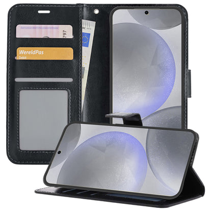 Forterra Samsung S24 Hoesje Bookcase Cover met Kaarthouder - Zwart