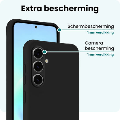 Forterra Samsung A57 Hoesje Siliconen Backcover Lichtgewicht - Zwart