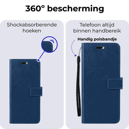 Forterra Samsung A55 Hoesje Bookcase Cover met Kaarthouder - Donkerblauw