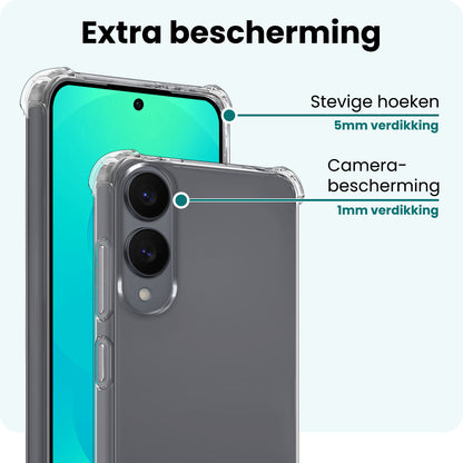 Forterra Samsung S25 Edge Hoesje Shockproof Backcover Siliconen - Transparant