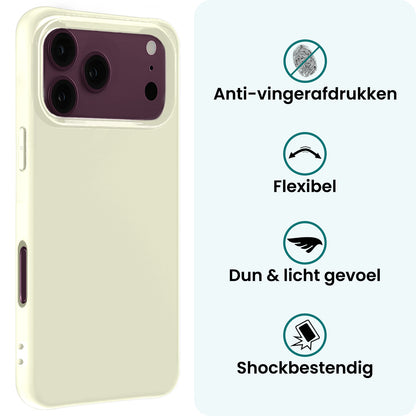 Forterra iPhone 18 Pro Max Hoesje Siliconen Backcover Lichtgewicht - Wit