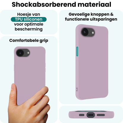 Forterra iPhone 16e Hoesje Siliconen Backcover Lichtgewicht - Lila