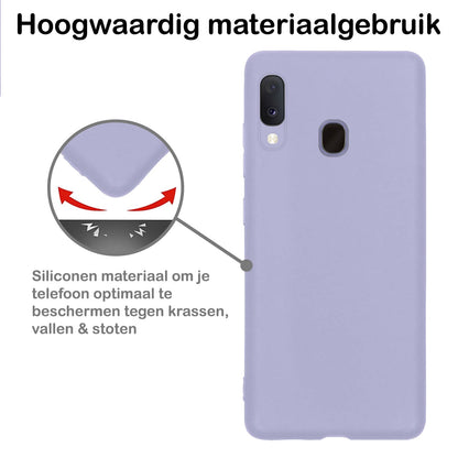 Forterra Samsung A20e Hoesje Siliconen Backcover Lichtgewicht - Lila