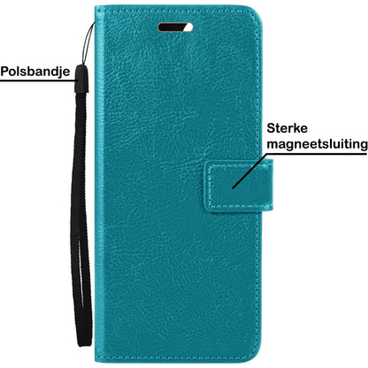 Forterra OPPO A16 Hoesje Bookcase Cover met Kaarthouder - Turquoise