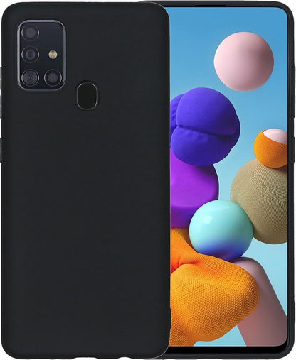 Forterra Samsung A21s Hoesje Siliconen Backcover Lichtgewicht - Zwart