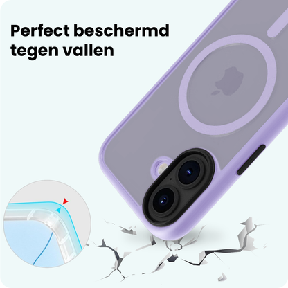 Forterra iPhone 17 Hoesje Geschikt voor Magsafe Backcover Shockproof - Lila