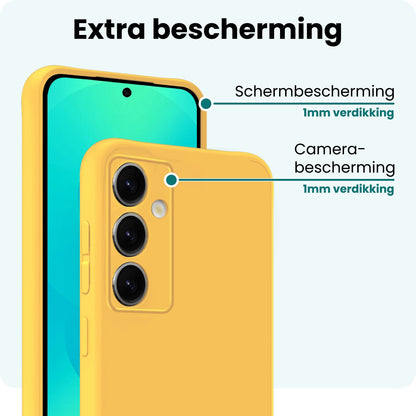 Forterra Samsung S25 Hoesje Siliconen Backcover Lichtgewicht - Geel