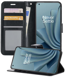 Forterra OnePlus 10 Pro Hoesje Bookcase Cover met Kaarthouder - Zwart