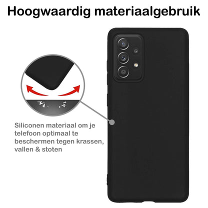 Forterra Samsung A53 Hoesje Siliconen Backcover Lichtgewicht - Zwart