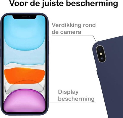 Forterra iPhone X Hoesje Siliconen Backcover Lichtgewicht - Donkerblauw