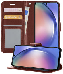 Forterra Samsung A54 Hoesje Bookcase Cover met Kaarthouder - Bruin