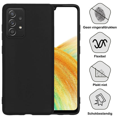 Forterra Samsung A33 Hoesje Siliconen Backcover Lichtgewicht - Zwart