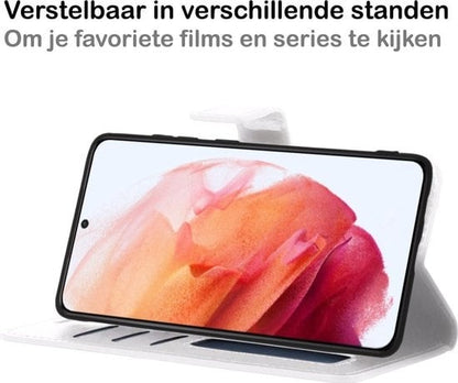 Forterra Samsung S21 Plus Hoesje Bookcase Cover met Kaarthouder - Wit