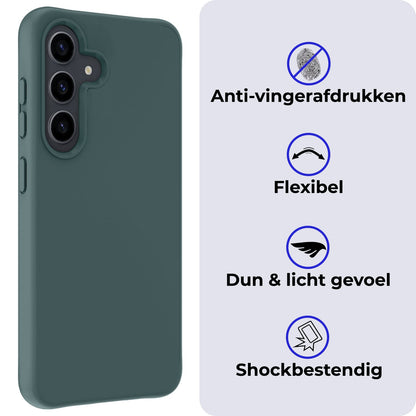 Forterra Samsung A55 Hoesje Siliconen Backcover Lichtgewicht - Donkergroen