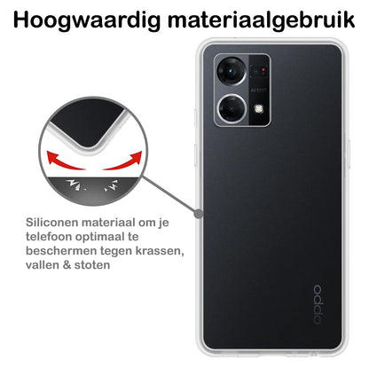 Forterra OPPO Reno 7 Hoesje Siliconen Backcover Lichtgewicht - Transparant