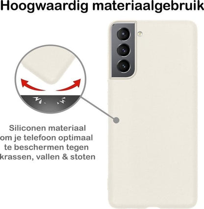 Forterra Samsung S21 Hoesje Siliconen Backcover Lichtgewicht - Wit
