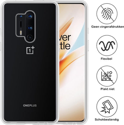Forterra OnePlus 8 Pro Hoesje Siliconen Backcover Lichtgewicht - Transparant