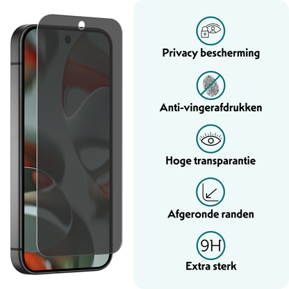 Forterra Google Pixel 9 Pro XL Screenprotector Gehard Glas - Privacy