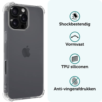 Forterra iPhone 16 Pro Max Hoesje Shockproof Backcover Siliconen - Transparant