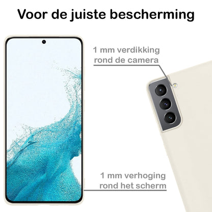 Forterra Samsung S22 Hoesje Siliconen Backcover Lichtgewicht - Wit