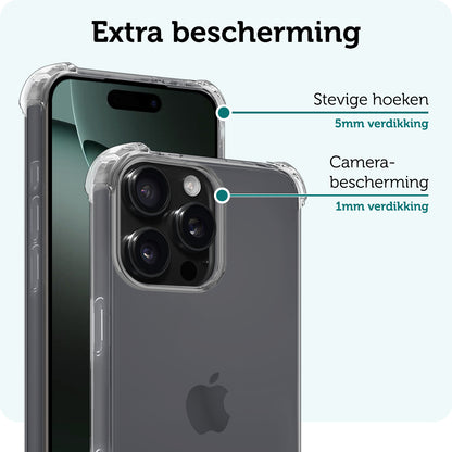 Forterra iPhone 16 Pro Max Hoesje Shockproof Backcover Siliconen - Transparant