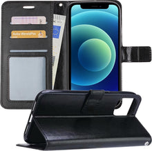 Forterra iPhone 12 Pro Hoesje Bookcase Cover met Kaarthouder - Zwart